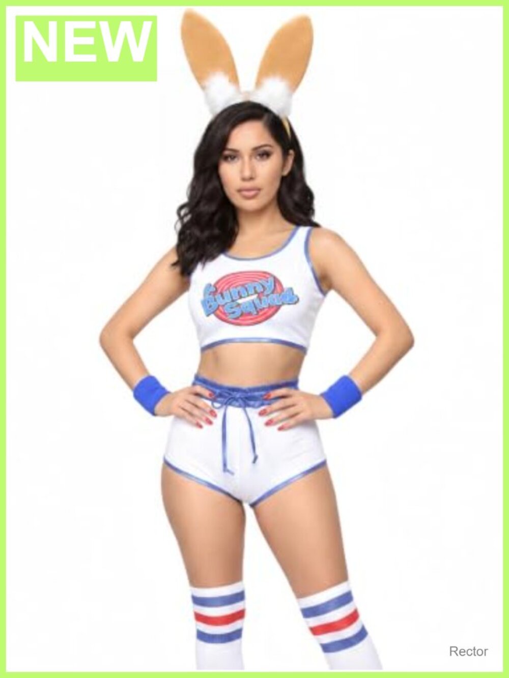 5pc Women's Bunny Cosplay Costume Set with Shorts Headband Wristbands Socks